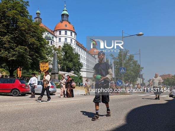 In Neuburg an der Donau, Germany, on July 9, 2023, the city hosts a grand historical parade as part of its annual castle festival. Around 2,...