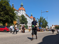 In Neuburg an der Donau, Germany, on July 9, 2023, the city hosts a grand historical parade as part of its annual castle festival. Around 2,...