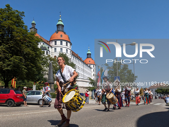 In Neuburg an der Donau, Germany, on July 9, 2023, the city hosts a grand historical parade as part of its annual castle festival. Around 2,...