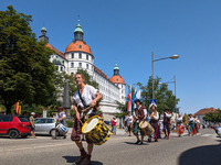 In Neuburg an der Donau, Germany, on July 9, 2023, the city hosts a grand historical parade as part of its annual castle festival. Around 2,...