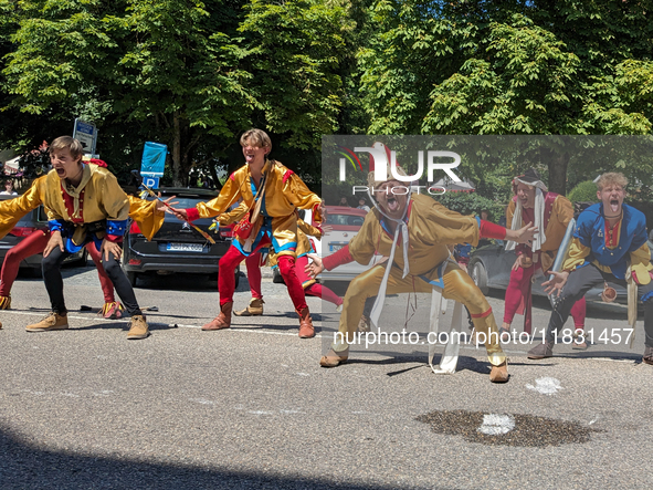 In Neuburg an der Donau, Germany, on July 9, 2023, the city hosts a grand historical parade as part of its annual castle festival. Around 2,...