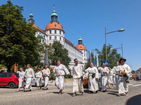 In Neuburg an der Donau, Germany, on July 9, 2023, the city hosts a grand historical parade as part of its annual castle festival. Around 2,...