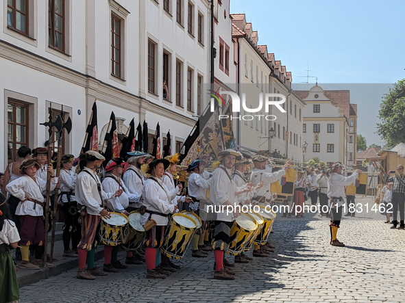 In Neuburg an der Donau, Germany, on July 9, 2023, the city hosts a grand historical parade as part of its annual castle festival. Around 2,...