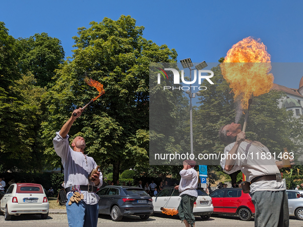 In Neuburg an der Donau, Germany, on July 9, 2023, the city hosts a grand historical parade as part of its annual castle festival. Around 2,...