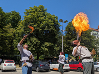 In Neuburg an der Donau, Germany, on July 9, 2023, the city hosts a grand historical parade as part of its annual castle festival. Around 2,...