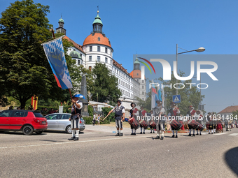 In Neuburg an der Donau, Germany, on July 9, 2023, the city hosts a grand historical parade as part of its annual castle festival. Around 2,...