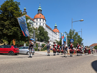 In Neuburg an der Donau, Germany, on July 9, 2023, the city hosts a grand historical parade as part of its annual castle festival. Around 2,...