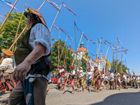 In Neuburg an der Donau, Germany, on July 9, 2023, the city hosts a grand historical parade as part of its annual castle festival. Around 2,...