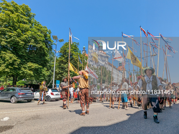 In Neuburg an der Donau, Germany, on July 9, 2023, the city hosts a grand historical parade as part of its annual castle festival. Around 2,...