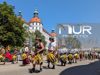 In Neuburg an der Donau, Germany, on July 9, 2023, the city hosts a grand historical parade as part of its annual castle festival. Around 2,...