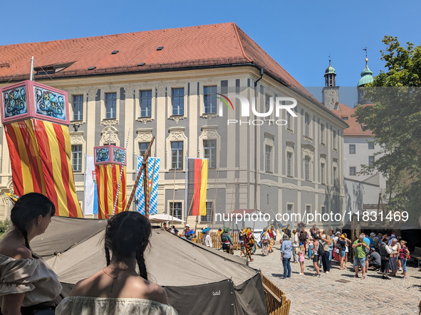 In Neuburg an der Donau, Germany, on July 9, 2023, the city hosts a grand historical parade as part of its annual castle festival. Around 2,...