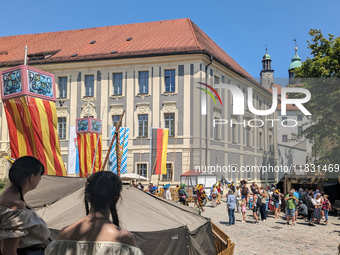 In Neuburg an der Donau, Germany, on July 9, 2023, the city hosts a grand historical parade as part of its annual castle festival. Around 2,...