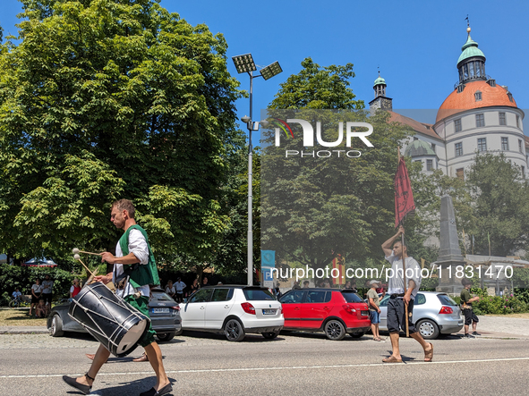 In Neuburg an der Donau, Germany, on July 9, 2023, the city hosts a grand historical parade as part of its annual castle festival. Around 2,...