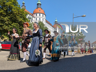 In Neuburg an der Donau, Germany, on July 9, 2023, the city hosts a grand historical parade as part of its annual castle festival. Around 2,...