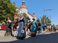 In Neuburg an der Donau, Germany, on July 9, 2023, the city hosts a grand historical parade as part of its annual castle festival. Around 2,...