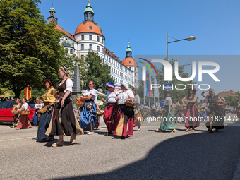 In Neuburg an der Donau, Germany, on July 9, 2023, the city hosts a grand historical parade as part of its annual castle festival. Around 2,...