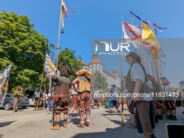 In Neuburg an der Donau, Germany, on July 9, 2023, the city hosts a grand historical parade as part of its annual castle festival. Around 2,...