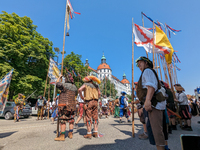 In Neuburg an der Donau, Germany, on July 9, 2023, the city hosts a grand historical parade as part of its annual castle festival. Around 2,...