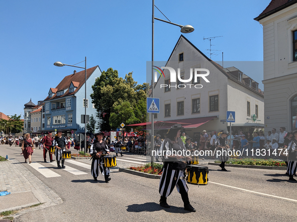 In Neuburg an der Donau, Germany, on July 9, 2023, the city hosts a grand historical parade as part of its annual castle festival. Around 2,...