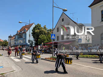 In Neuburg an der Donau, Germany, on July 9, 2023, the city hosts a grand historical parade as part of its annual castle festival. Around 2,...