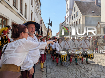 In Neuburg an der Donau, Germany, on July 9, 2023, the city hosts a grand historical parade as part of its annual castle festival. Around 2,...