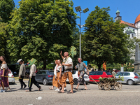 In Neuburg an der Donau, Germany, on July 9, 2023, the city hosts a grand historical parade as part of its annual castle festival. Around 2,...