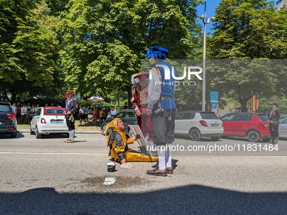 In Neuburg an der Donau, Germany, on July 9, 2023, the city hosts a grand historical parade as part of its annual castle festival. Around 2,...