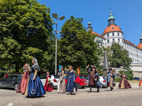 In Neuburg an der Donau, Germany, on July 9, 2023, the city hosts a grand historical parade as part of its annual castle festival. Around 2,...