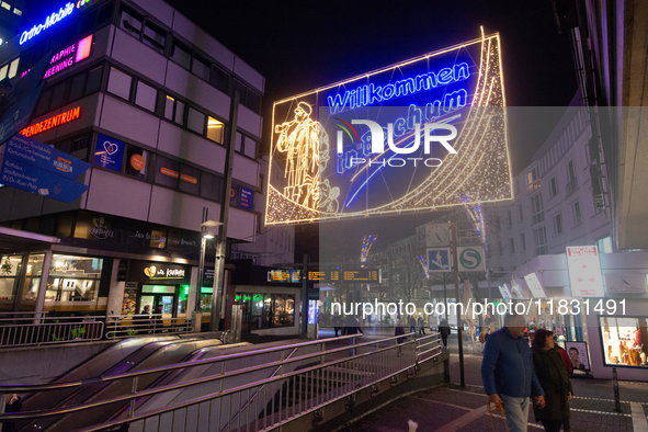 A general view shows the closed Bochum Christmas market in Bochum, Germany, on December 3, 2024, as several large anti-terror vehicle barrie...