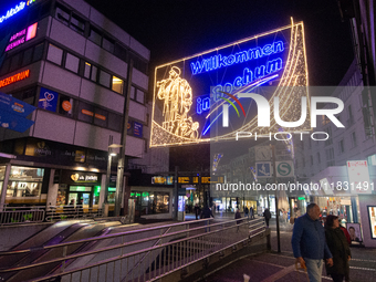 A general view shows the closed Bochum Christmas market in Bochum, Germany, on December 3, 2024, as several large anti-terror vehicle barrie...