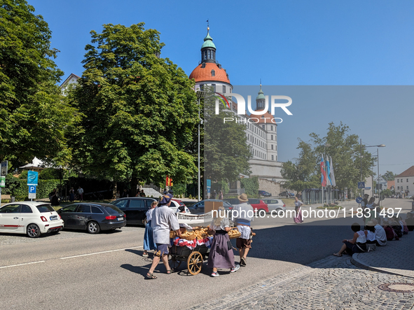 In Neuburg an der Donau, Germany, on July 9, 2023, the city hosts a grand historical parade as part of its annual castle festival. Around 2,...