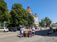 In Neuburg an der Donau, Germany, on July 9, 2023, the city hosts a grand historical parade as part of its annual castle festival. Around 2,...