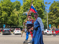 In Neuburg an der Donau, Germany, on July 9, 2023, the city hosts a grand historical parade as part of its annual castle festival. Around 2,...