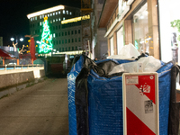 The barriers are seen as closed at the Bochum Christmas market in Bochum, Germany, on December 3, 2024, as several large anti-terror vehicle...