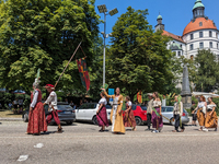 In Neuburg an der Donau, Germany, on July 9, 2023, the city hosts a grand historical parade as part of its annual castle festival. Around 2,...