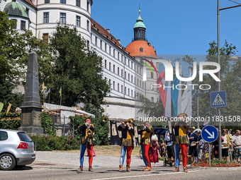 In Neuburg an der Donau, Germany, on July 9, 2023, the city hosts a grand historical parade as part of its annual castle festival. Around 2,...