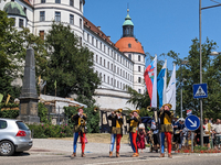 In Neuburg an der Donau, Germany, on July 9, 2023, the city hosts a grand historical parade as part of its annual castle festival. Around 2,...