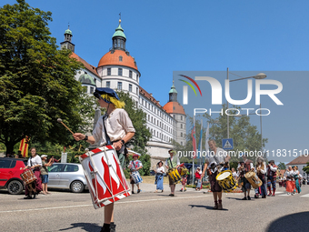 In Neuburg an der Donau, Germany, on July 9, 2023, the city hosts a grand historical parade as part of its annual castle festival. Around 2,...