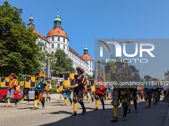 In Neuburg an der Donau, Germany, on July 9, 2023, the city hosts a grand historical parade as part of its annual castle festival. Around 2,...