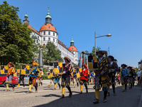 In Neuburg an der Donau, Germany, on July 9, 2023, the city hosts a grand historical parade as part of its annual castle festival. Around 2,...