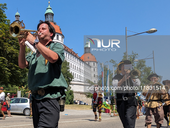 In Neuburg an der Donau, Germany, on July 9, 2023, the city hosts a grand historical parade as part of its annual castle festival. Around 2,...