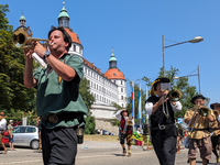 In Neuburg an der Donau, Germany, on July 9, 2023, the city hosts a grand historical parade as part of its annual castle festival. Around 2,...