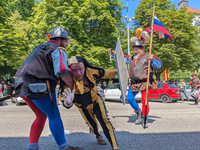 In Neuburg an der Donau, Germany, on July 9, 2023, the city hosts a grand historical parade as part of its annual castle festival. Around 2,...