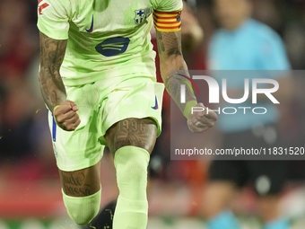 Raphinha right winger of Barcelona and Brazil celebrates after scoring his sides first  goal during the La Liga match between RCD Mallorca a...