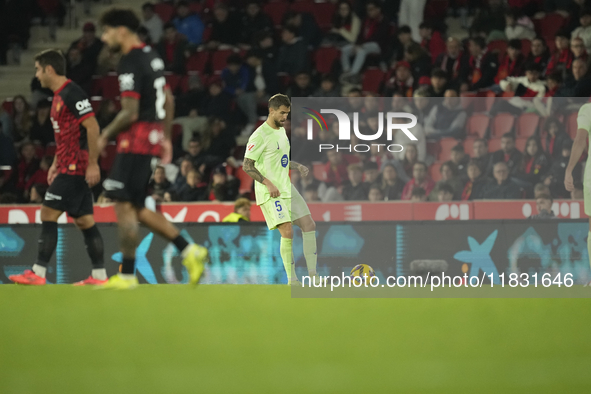 during the La Liga match between RCD Mallorca and FC Barcelona at Estadi de Son Moix on December 3, 2024 in Mallorca, Spain.  