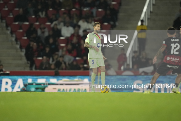 during the La Liga match between RCD Mallorca and FC Barcelona at Estadi de Son Moix on December 3, 2024 in Mallorca, Spain.  