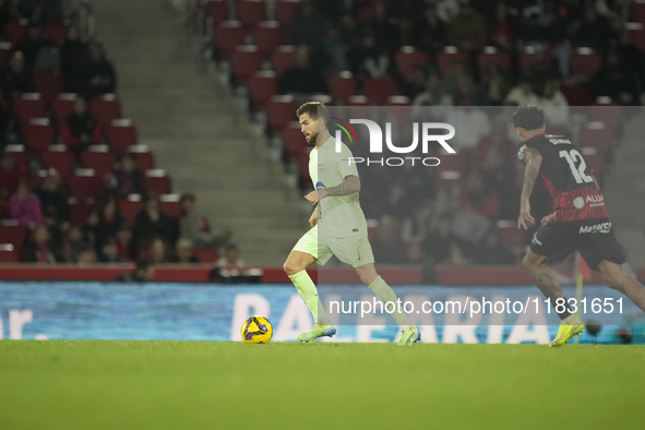 during the La Liga match between RCD Mallorca and FC Barcelona at Estadi de Son Moix on December 3, 2024 in Mallorca, Spain.  