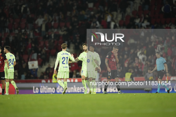 during the La Liga match between RCD Mallorca and FC Barcelona at Estadi de Son Moix on December 3, 2024 in Mallorca, Spain.  