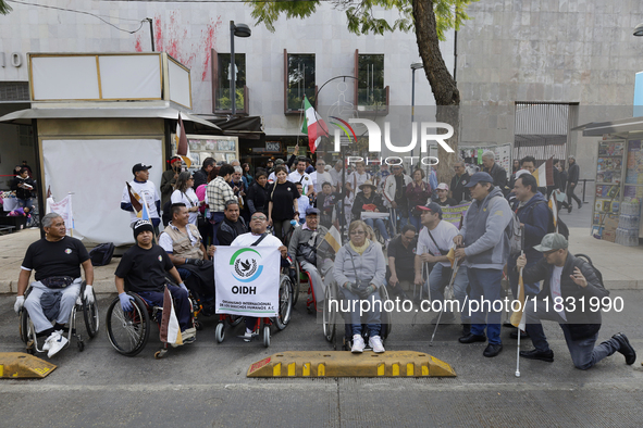 On December 3, 2024, in Mexico City, Mexico, people with disabilities demonstrate on the International Day of Persons with Disabilities. The...