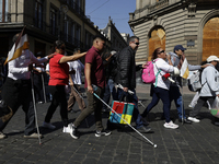 People with disabilities demonstrate on the occasion of the International Day of Persons with Disabilities, marching on Avenida Juarez to th...